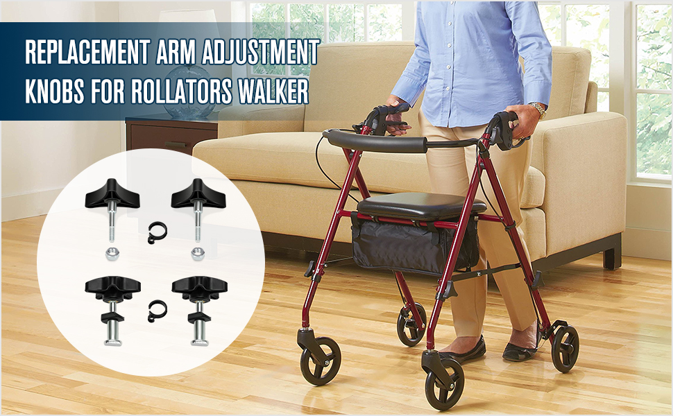 FVRITO Rollator Walker Knob Replacement, Arm Adjustment Handle Knob for Drive