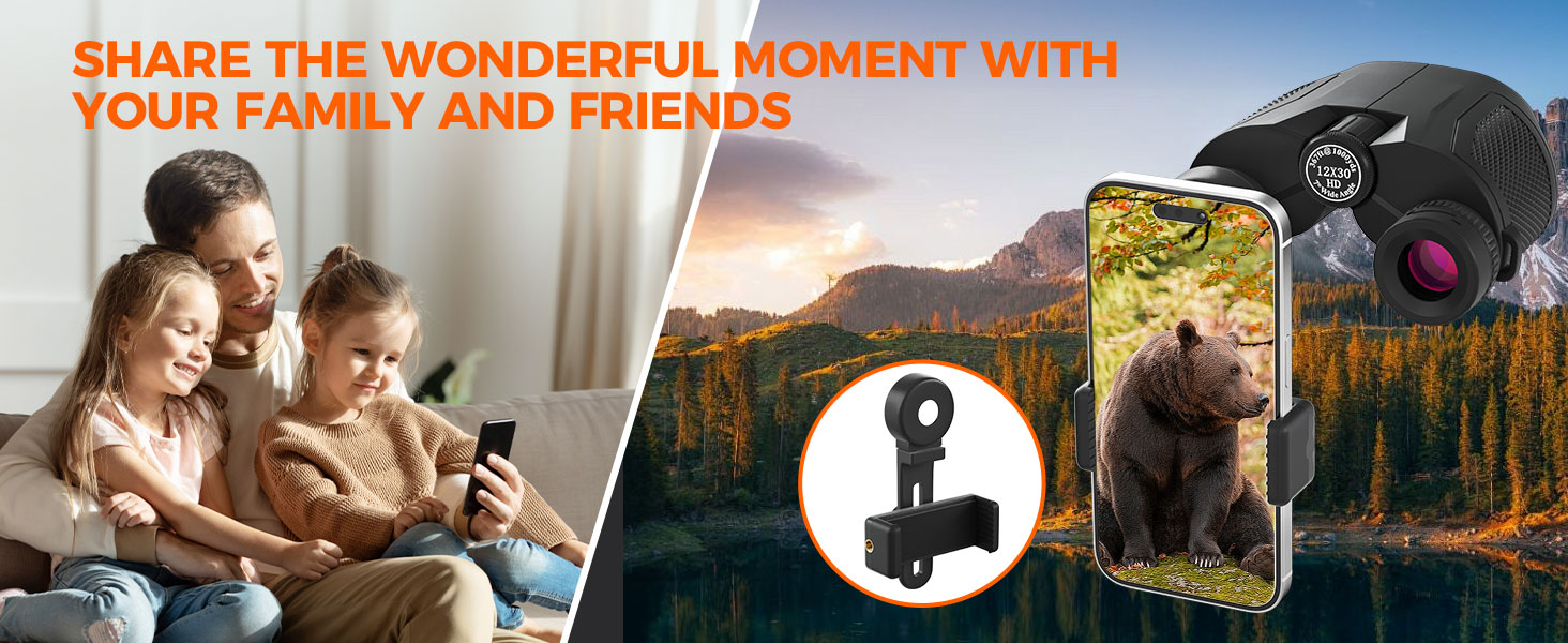 compact binoculars with phone adapter