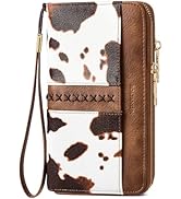 BOSTANTEN Wallets for Women Leather RFID Double Zipper Around Credit Card Holder Large Capacity W...