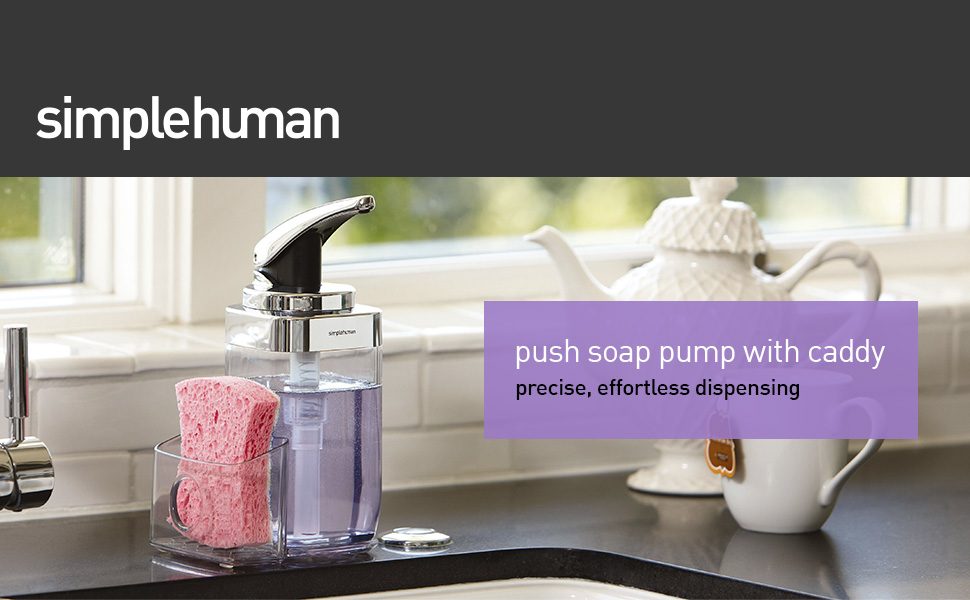 simplehuman KT1159 650ml Square Push Pump Liquid Soap Dispenser with