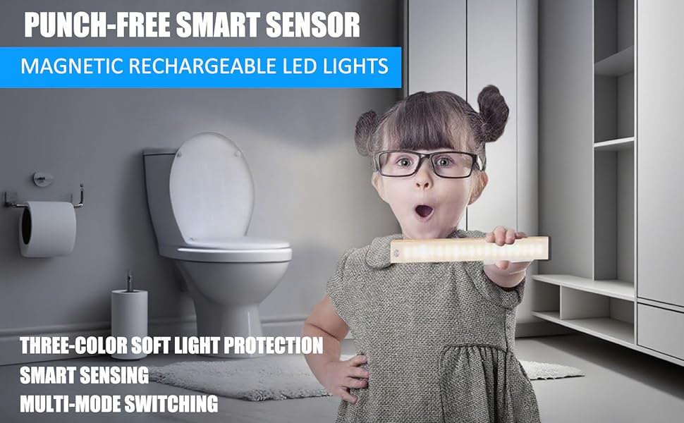 Punch-Free Smart Sensor Magnetic Rechargeable LED Lights