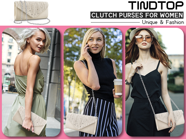TINDTOP Evening Clutch Purses for Women Handbags for Formal TINDTOP Evening Clutch Purses for Women Handbags for Formal