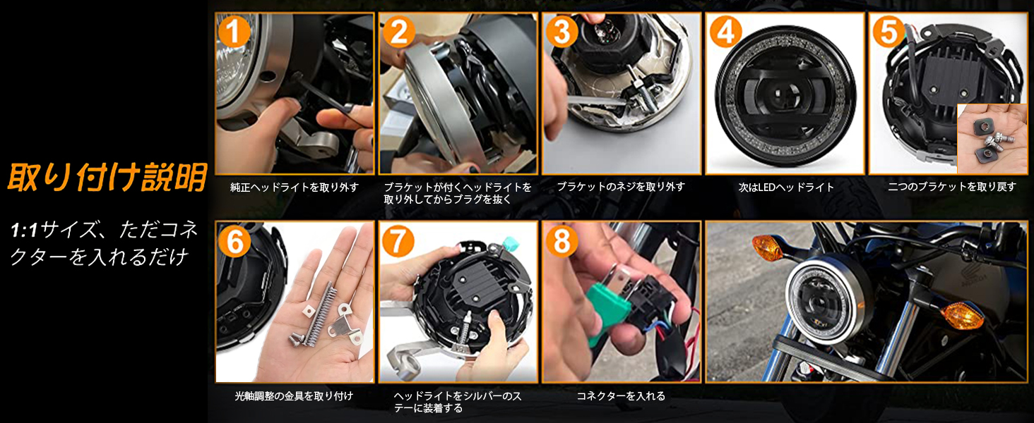 レブル250ヘッドライト　5.75インチ