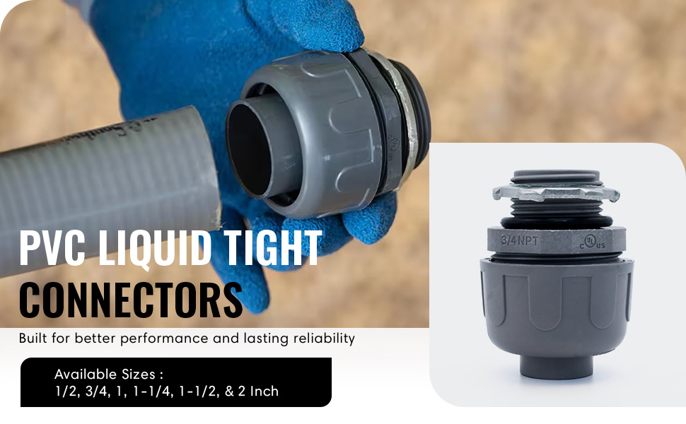 SPN-SELR, These conduit pipe connectors provide secure and reliable liquid-tight connections