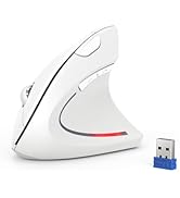 TECKNET Ergonomic Mouse, 4800 DPI Wireless Vertical Mouse with 5 Adjustable DPI Levels, 6 Buttons...