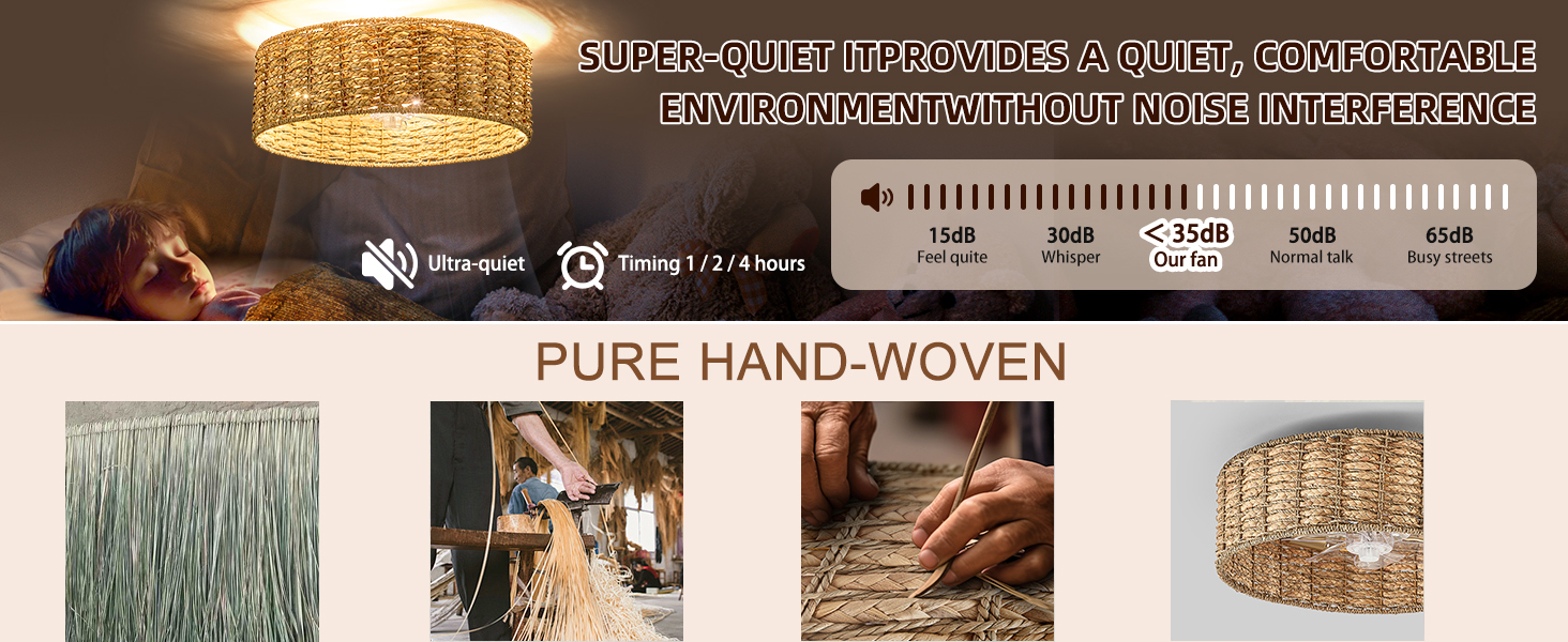 boho quiet ceiling fans with lights