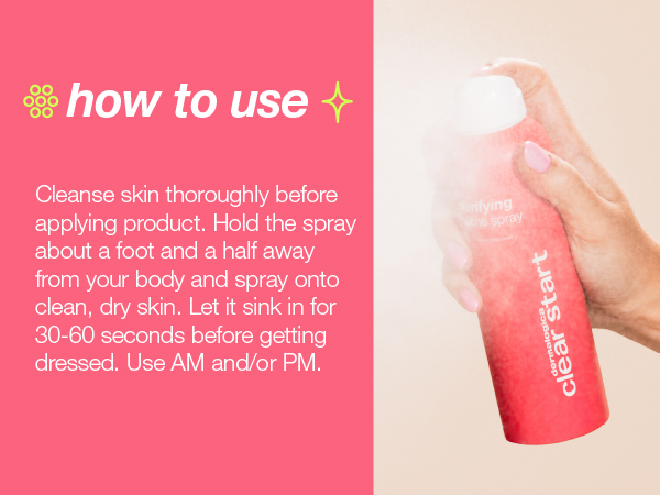 dermalogica clear start clarifying bacne spray back body acne treatment toner spray