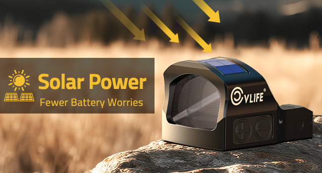 Solar Power for Instant Use - CVLIFE WildHawk X Solar Auto Brightness Green Dot Sight