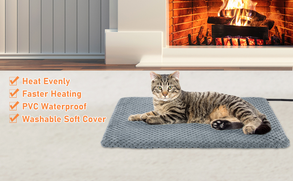 INVENHO Heated Dog Bed, Waterproof Adjustable Temperature
