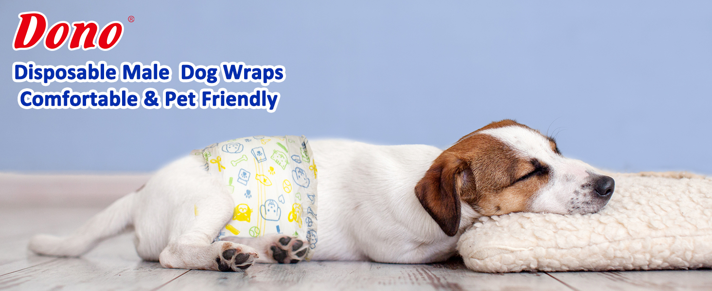 Dono Couches jetables pour Chiens mâles, Bandes ventrales pour Chiens mâles, Super absorbantes