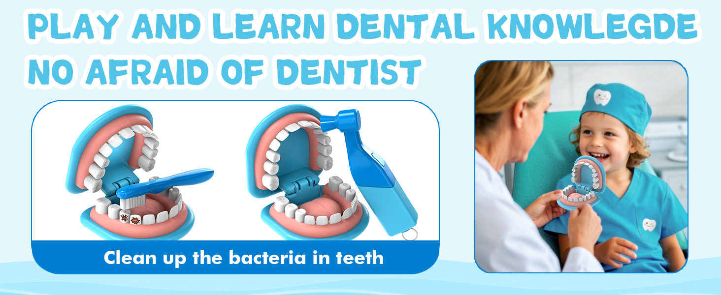 dentist play set for toddles 3-5 doctor kit toy gifts girls boys kids 2 3 4 5 pretend play dental