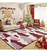 NICETOWN Christmas Rugs for Living Room 8x10, Washable Christmas Large Area Rugs Non-Slip Rubberb...