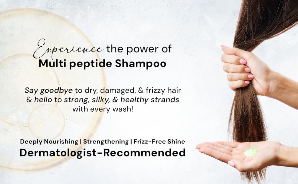 expetience the power of multi peptide shampoo