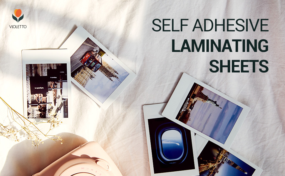 VIOLETTO (50 Sheets) Self Adhesive Laminating Sheets, SelfSeal, No Machine Needed