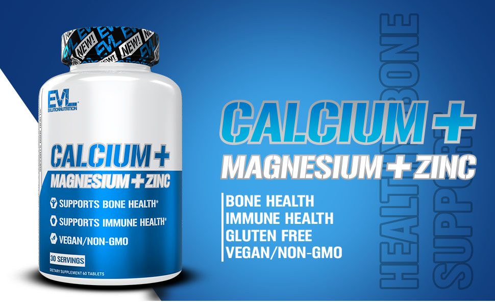 Evlution Nutrition Calcium + Magnesium + Zinc Bone
