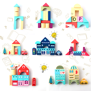 MULTI-ACTIVITY WOODEN BUILDING BLOCKS SET: