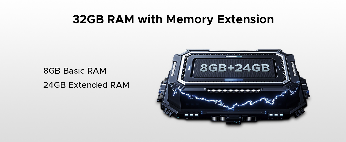 OOGEE Note 58 pro is a remarkable smart phone that offers 32GB RAM (8GB + up to 24GB extended RAM) 