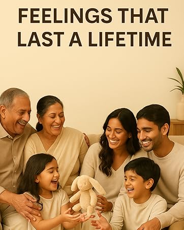 Happy Indian family with kids and grandparents enjoying time together on a sofa.