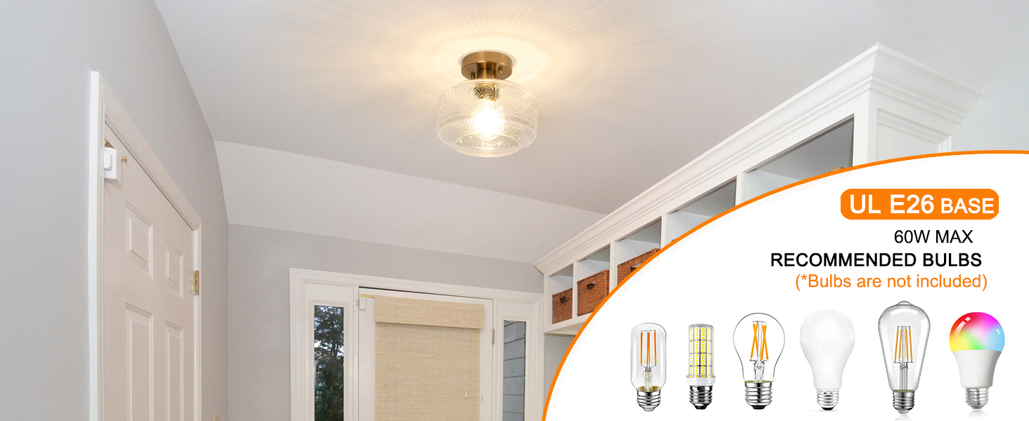 brass glass ceiling light