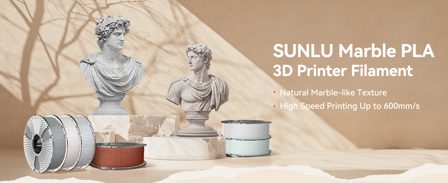 sunlu 3d printer filament marble pla filament high speed