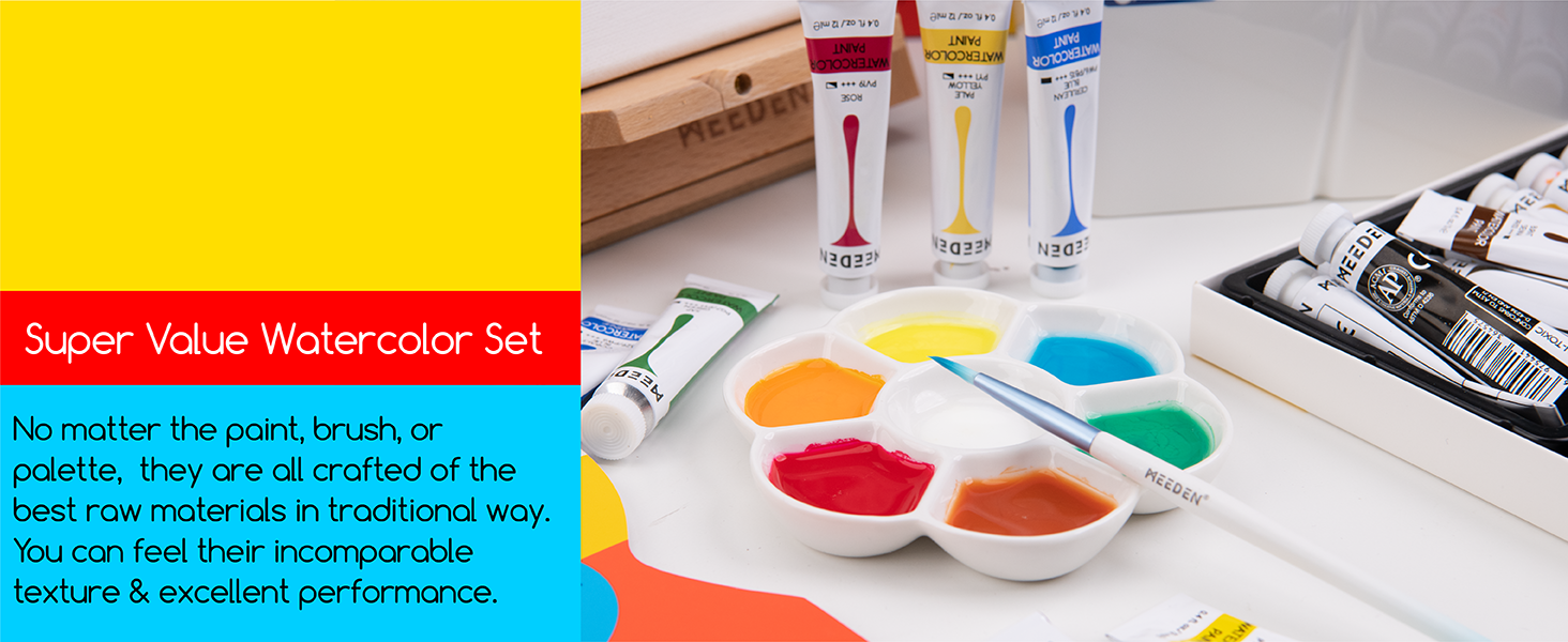MEEDEN Watercolor Painting Set, 24x12ML Water Color Paint