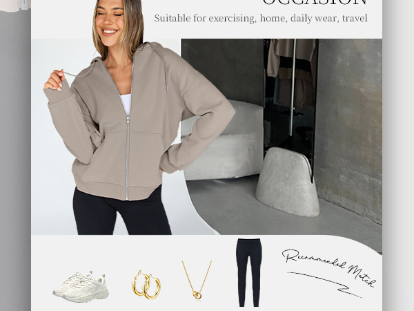 Trendy Queen Womens Zip Up Y2K Hoodies Long Sleeve Fall Oversized Casual Sweatshirts Jacket