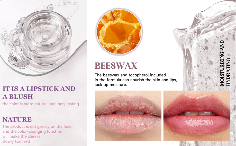 Moisturizing Blush Rouge Color Changing Blusher for Cheeks and Lips Balm 