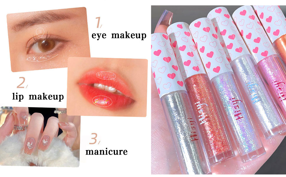 3 Pcs Liquid Glitter Eyeshadow Eyeliner
