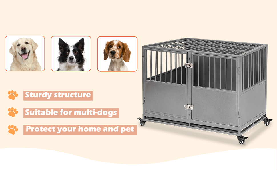Huddycove Stackable 48 inch Dog Crate Compatible with