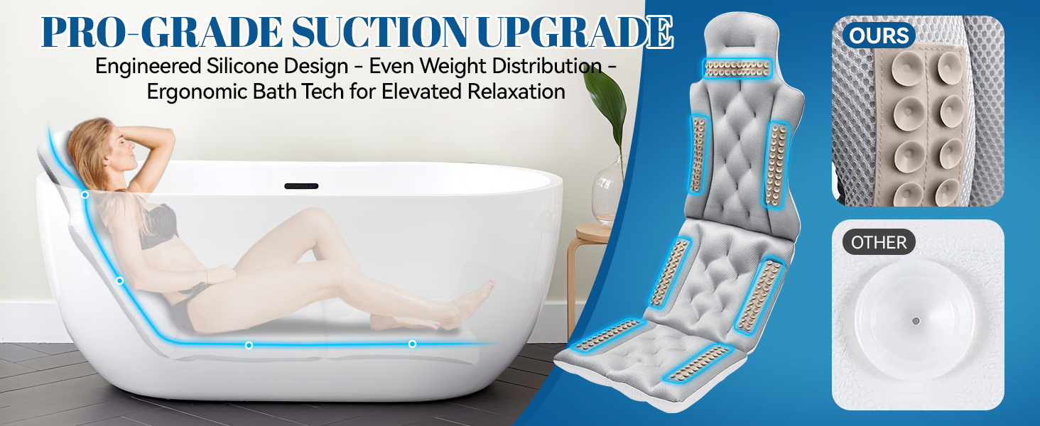 bath pillow luxury bathtub pillow for head and neck bathtub cushion full body bath pillow