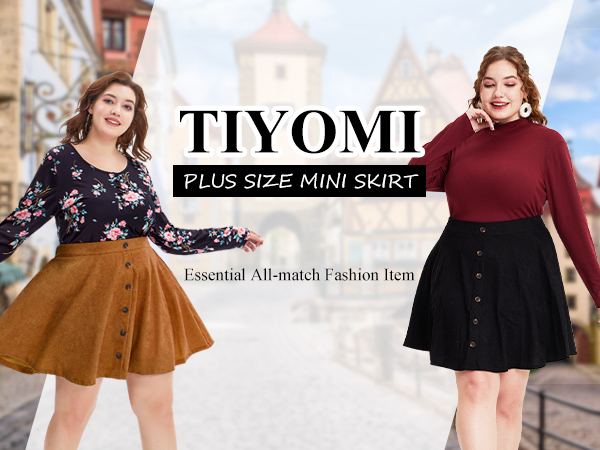 Amazon.com: TIYOMI Women Plus Size Skirts Stretchy Buttons