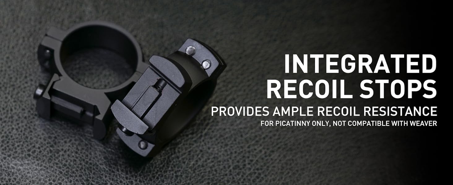 Monstrum Predator High Performance 7075 Aluminum Scope Rings Picatinny Base 30