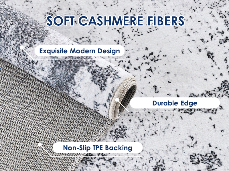 high quality cashmere rug grey