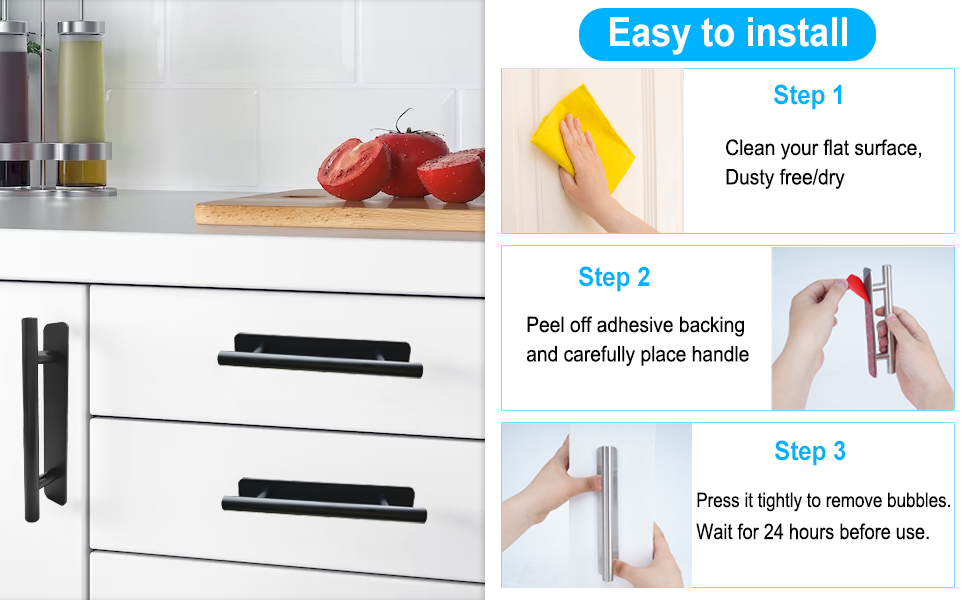 Young Dance SelfStick Instant Drawer Pulls 6" Stainless Steel Drawer Push Pull