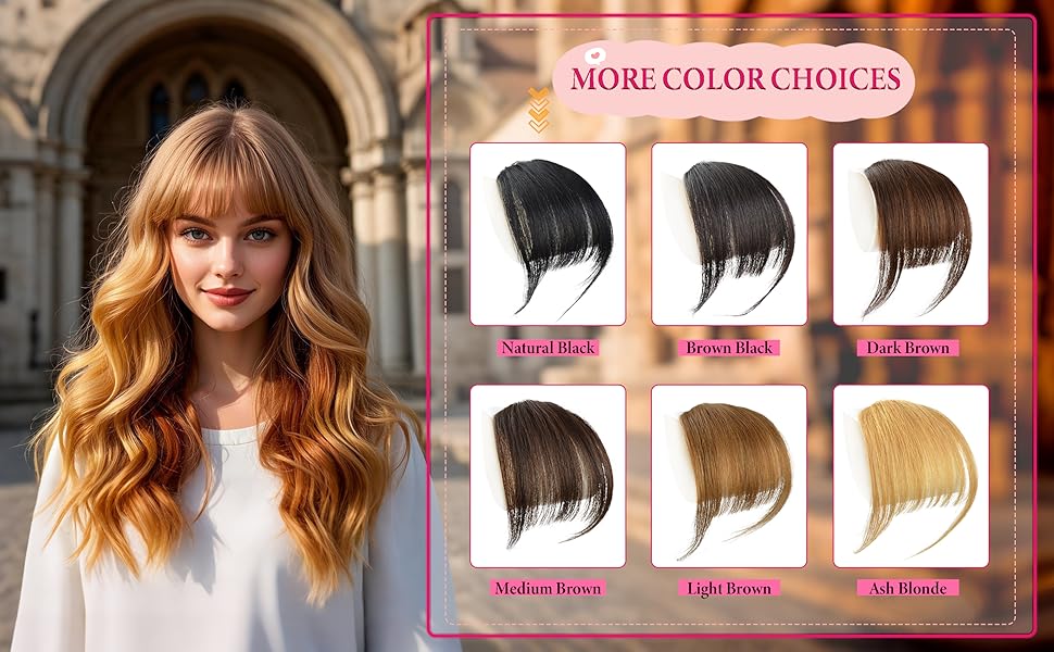 100% Human Hair Air Bangs Hairpieces