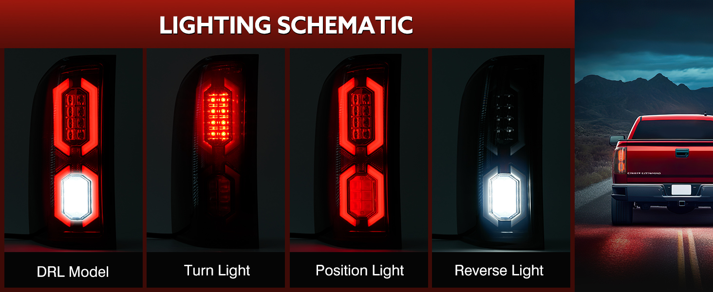 vvavv LED Tail Light Fit for 20072013 Chevy Silverado 1500