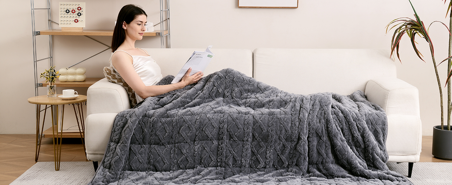 Topblan Weighted Blanket Queen Size 15lbs, Adult Weighted