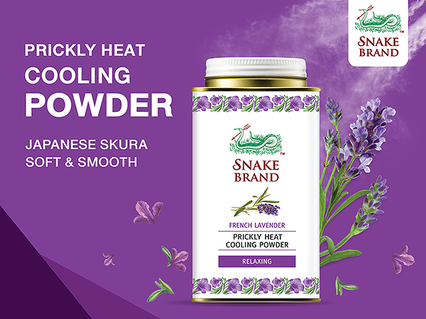 Snake Brand Prickly Heat Lavender Cooling Powder