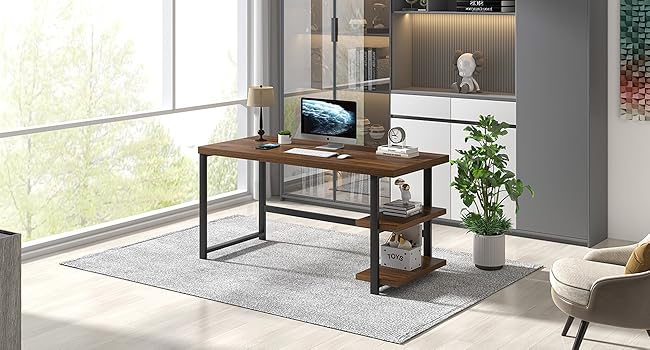 2-2 office desk shelf1.346 walnut
