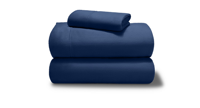 dark blue folded sheet set