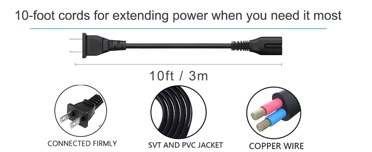 AC Power Cord Fit for Sony PlayStation PS5 xbox