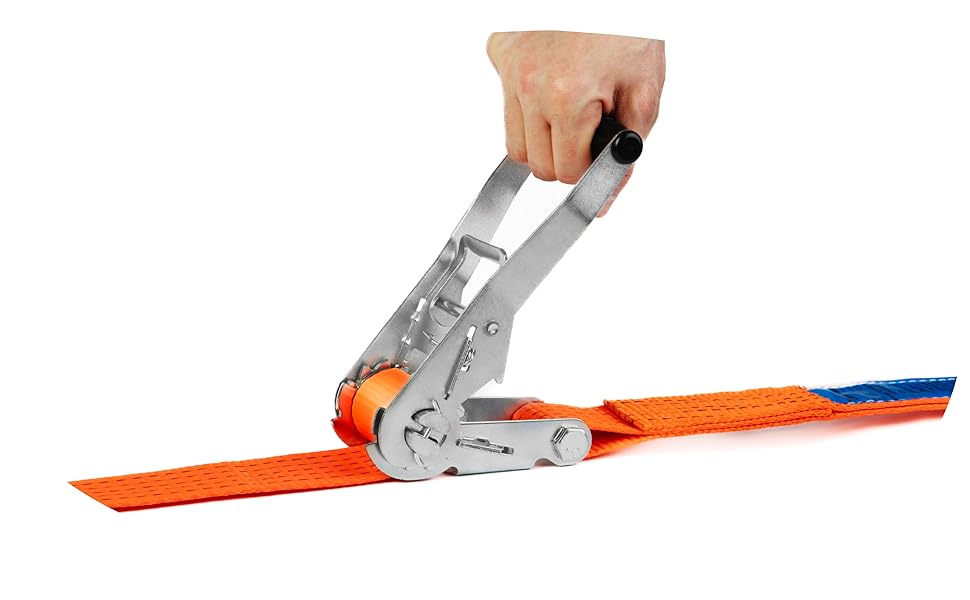 Cinghie A Cricchetto INTAKO 4 Pezzi - 10m X 5000kg, Con Angolari Di Protezione, Certificato