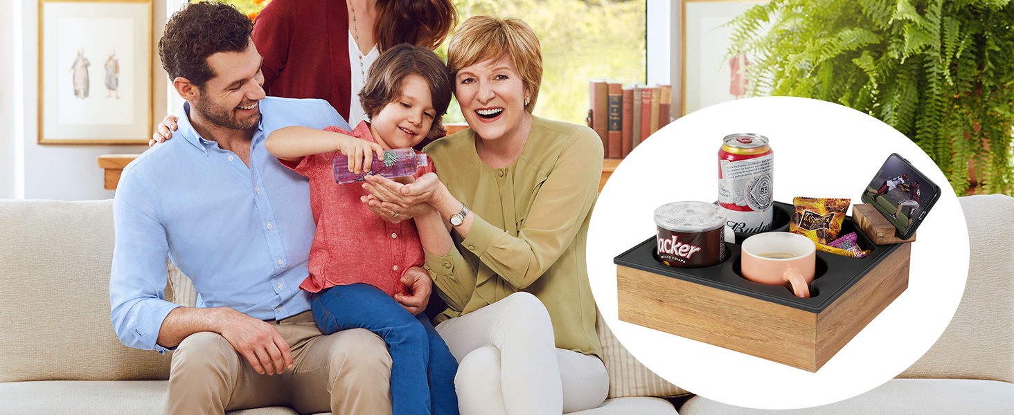 couch tray with cup holder