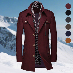 PRIJOUHE Men's Wool Blend Jacket Single Breasted Slim Fit