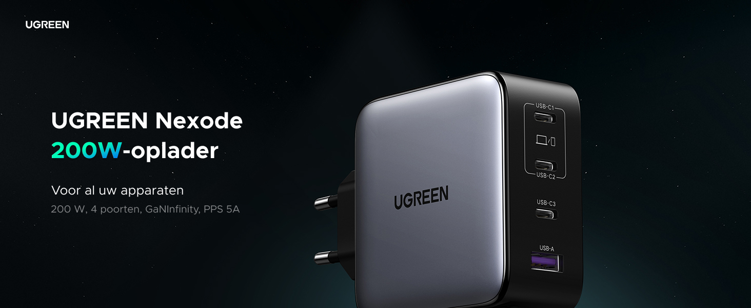 usb c oplader 200w 4 poorten pd 3.1 140w charger gan lader macbook oplader reizen