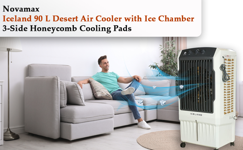 Novamax Iceland 90 L Desert Air Cooler with Ice Chamber, 3Side