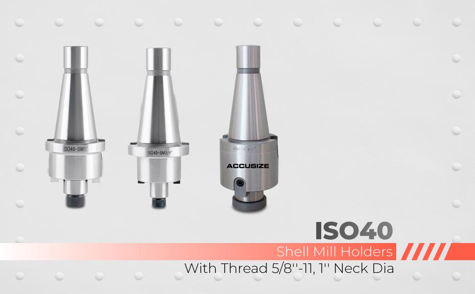 Accusize Industrial Tools Iso40 Shell Mills Holder with