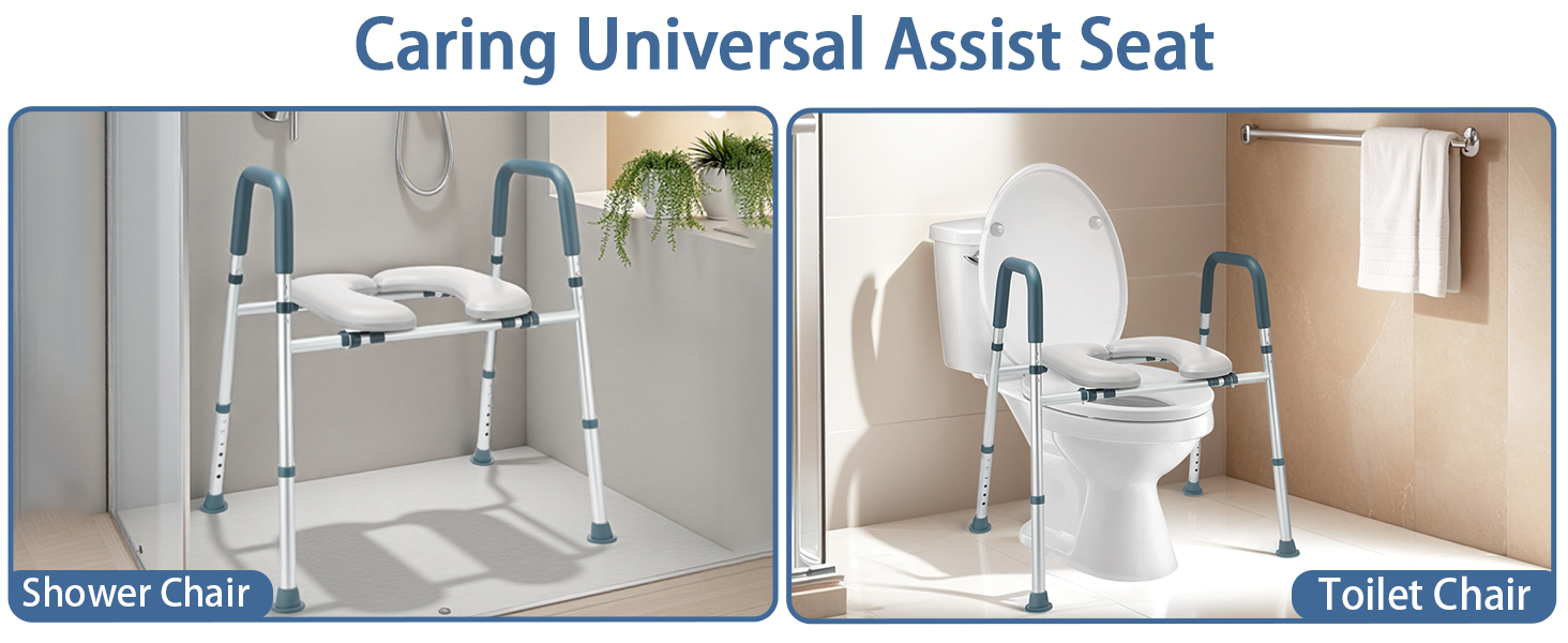 Raised Toilet Seat with Handles, Toilet Seat Riser for Seniors 