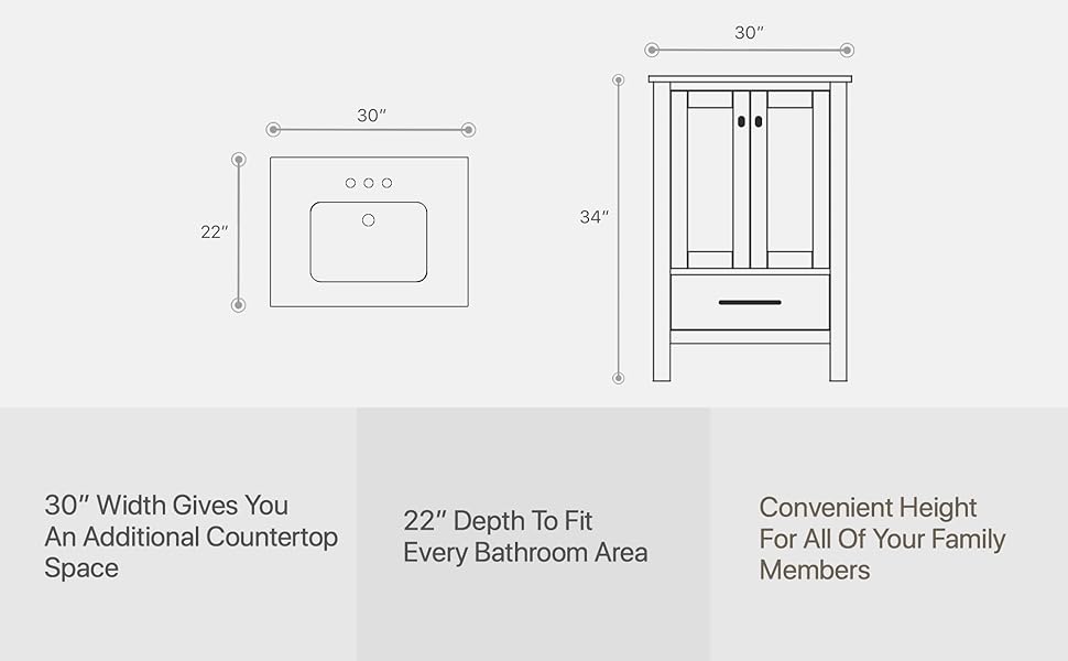 Eviva Espresso Bathroom Vanity Freestanding 30 Inch Vanity with Sink
