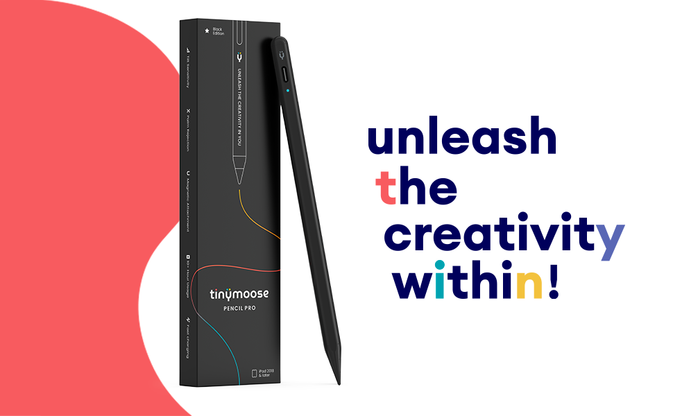 Tinymoose Pencil Pro Black Edition iPad Pencil, Ultra High Precision